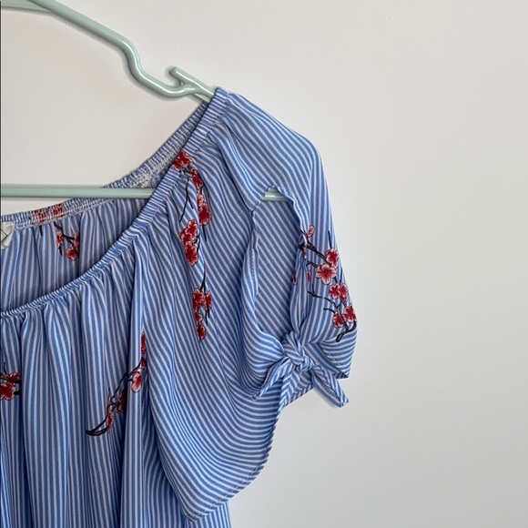 Pink rose off the shoulder silk top - Picture 3 of 5